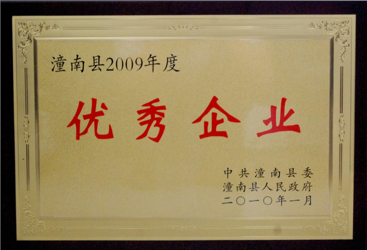 我司荣获“潼南县优秀企业”荣誉称号